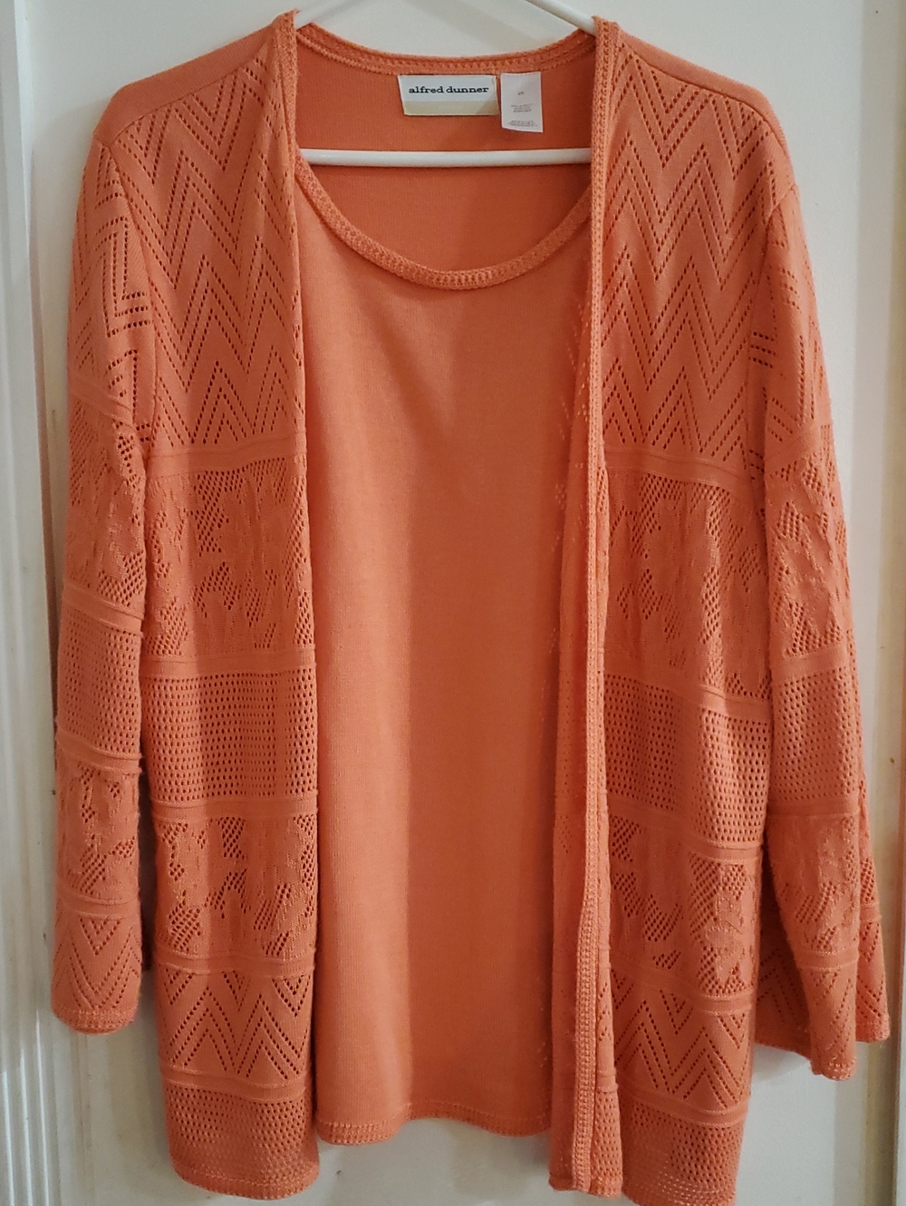 Cardigan Set Size 2X Peach Orange All In One Sweater Cardigan